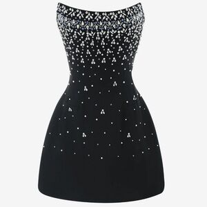 Melisande black embellished mini dress